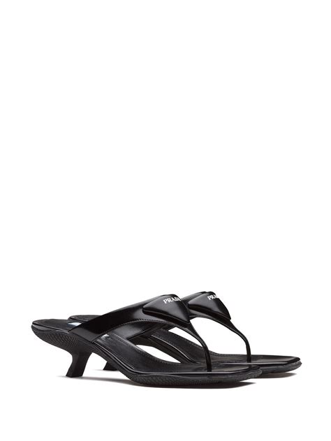 prada logo plaque thong sandals